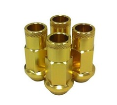Yonaka Overstock Bulk Qty 100 Gold Forged Aluminum Open End Lug Nuts M12x1.5 - £166.17 GBP