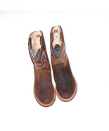 OLD West Boys Brown Round Toe Cowboy Boots Size 3 - $29.70