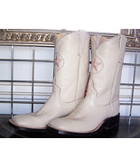 New Anderson Bean Square Toe Cream Kidskin Dyable Cowboy Boots 6.5D Ladi... - £285.09 GBP