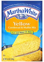 2 Bags 6.5oz Yellow Cornbread Muffin Mix Southern Corn Bread Martha White 51301 - £18.20 GBP