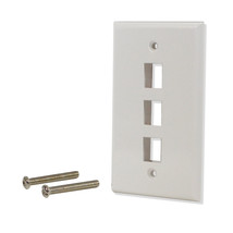 50 Pack Lot 3 port Hole Keystone Jack Wall Plate Smooth Surface White - £50.40 GBP