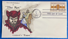 U.S. #2054 20¢ Metropolitan Opera FDC / First Day Cover Mille Hand Painted 1983 - £7.46 GBP