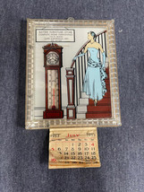 1953 ART DECO REVERSE PAINTED 4.5”x5.5” PIC FRAME W/THERMOMETER Cape Gir... - $74.25