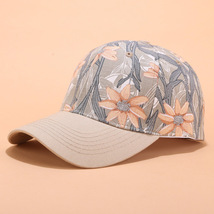 Floral Print Women Baseball Cap Female Adjustable Snapback Hat Summer Fashion - £11.54 GBP