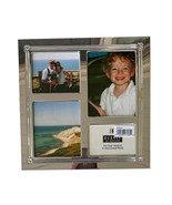 Silver Tone Collage Photo Frame New Holds 4 Pictures Family Easel or Han... - $332.16 MXN