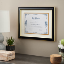 Black &amp; Gold 8.5&quot; x 11&quot; Document Diploma Frame with Mat by Studio Décor® - £21.75 GBP