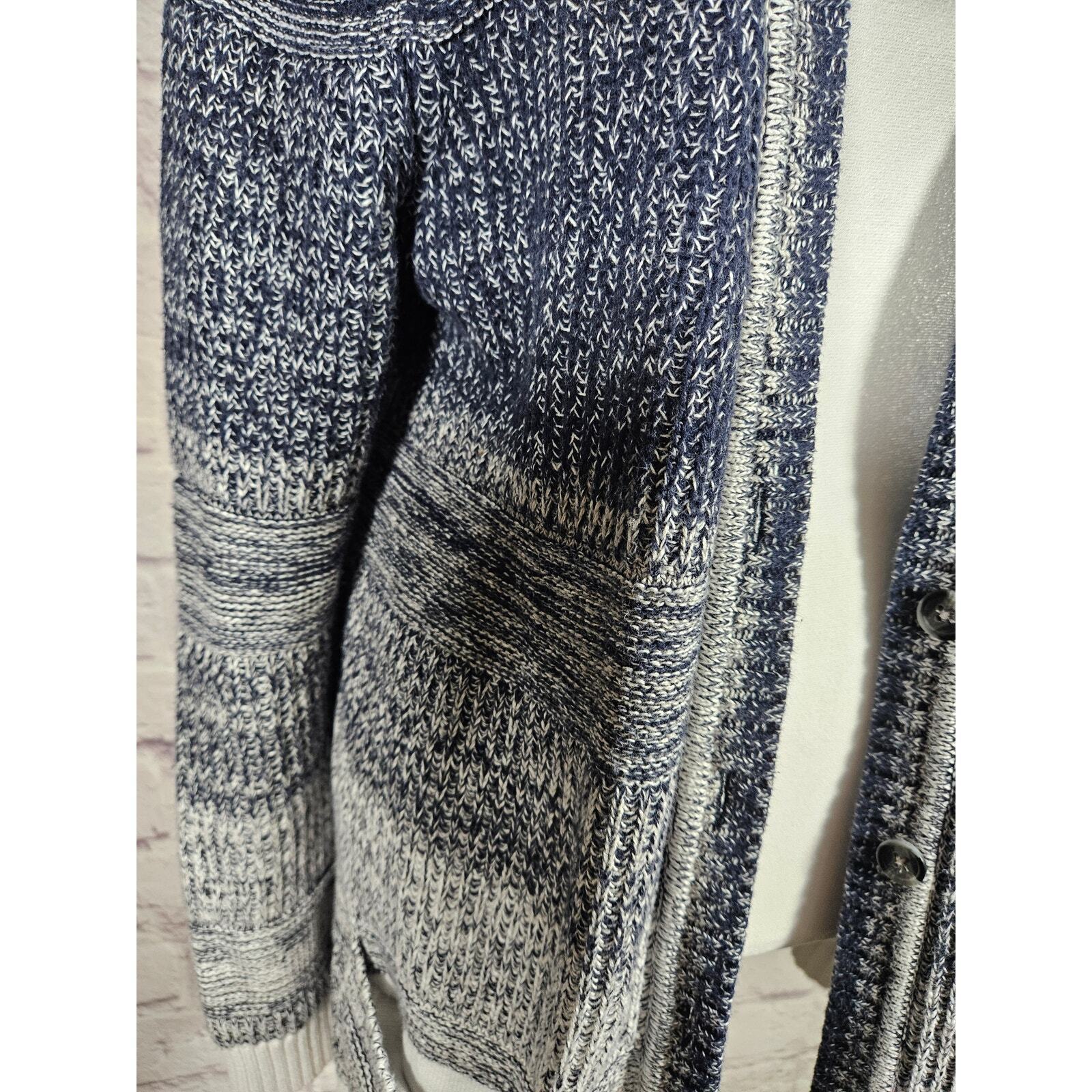 Eddie Bauer Women's Cardigan Sweater Large Gray White Ombre Blend Item image 11