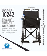 Dynarex DynaRide Transport Wheelchair, 17-19&quot;x16&quot;, Full Arms, Swing Foot... - $236.82 CAD+