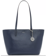 DKNY Black Pebbled Leather Double Top Handle Bryant Medium Tote Bag - $178.29 CAD