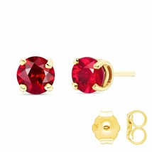 Galaxy Gold GG 14k Solid Gold Fiercely We Believed 1.3 ctw Ruby Earrings - £223.29 GBP