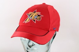 Vintage Nike Mini Swoosh Philadelphia 76ers Basketball Spell Out Hat Cap Red AI - £23.42 GBP