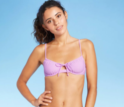 NWT Xhilaration Juniors Shirred Underwire Bikini Top, Purple, XS - £11.18 GBP
