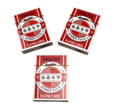 3 pack Plastic Coated Playing Cards with Jumbo Face and Jokers Poker - £7.90 GBP