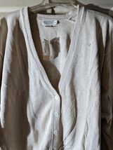 Banana Republic Womens Silk Cardigan Sweater Size Medium Olive Green But... - €15,33 EUR