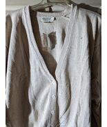 Banana Republic Womens Silk Cardigan Sweater Size Medium Olive Green But... - $328.72 MXN