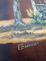 2 Vintage Wood Paintings Plaques Signed F Barringer 1970's Oil On Wood Art image 9