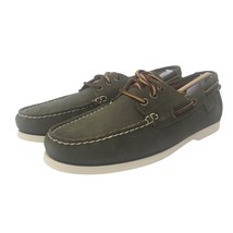 POLO Ralph Lauren Bienne II Leather Boat Shoes Oxford Loafer Olive Green... - $179.99