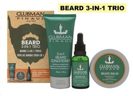 Clubman Pinaud 3-IN-1 Beard Trio Includes Beard Balm, Oil, Conditioner - £11.98 GBP
