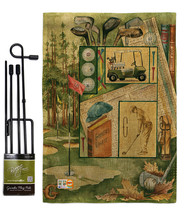 Round Of Golf Burlap - Impressions Decorative Metal Garden Pole Flag Set GS10906 - £27.06 GBP