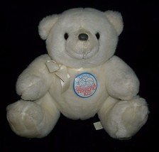 12&quot; Vintage White Marshall Fields Sitting Teddy Bear Stuffed Animal Plush Toy - £19.28 GBP