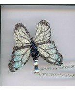 Fashion Handmade Blue Gray color Butterfly Pendant with Necklace - $38.13 CAD