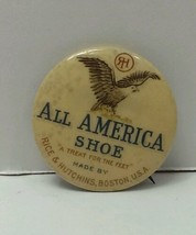 Bald Eagle All American Shoe Pinback Rice &amp; Hutchins, Boston Usa - $24.95