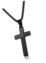 Colentine Men&#39;s Stainless Steel Flag Cross Necklace - $55.14