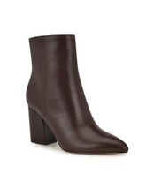 Nine West Women&#39;s Plum Block Heel Pointy Toe Dress Booties - Dark Brown ... - $85.00