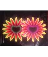 Mardi Gras Birthday Masquerade Party Glow Eye Mask Hearts &amp; Flowers Hippie - $5.90