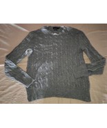  Polo Ralph Lauren XL 100 % Cashmere Cable Knit Grey Crew Neck - $82.45
