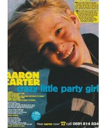 Aaron Carter teen magazine pinup clipping Japan Crazy Little Party Girl - £3.19 GBP
