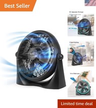 Modern 3-Speed Black Floor Fan with Adjustable Tilt - Indoor Comfort Ess... - $65.49
