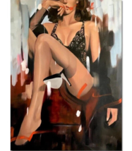Modern Art Woman In Lingerie Canvas Print 11.8&quot; x 17.7&quot; Stunning! NEW! - £7.06 GBP