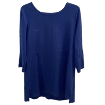 J. Jill Blue Ponte Knit Pullover Tunic Top Womens Size Medium - $17.00