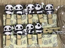 60pcs Lovely Panda Paper Wooden Clothespins,Pin Clothespins,Photo Hangin... - $11.50