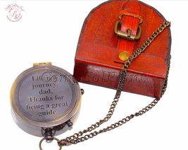 Antique Flat Pocket Compass with Life is A Journey Engraved || (Antique ... - £35.83 GBP