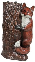 Umbrella Holder Stand MOUNTAIN Lodge Sly Fox Tree Stump Brick Red Chocolate - £806.55 GBP