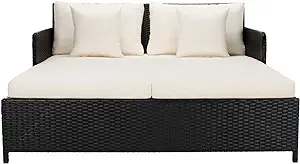 Safavieh Outdoor Collection August Titanium &amp; Sand Daybed - $936.99