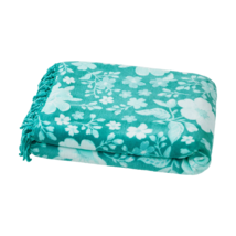 The Pioneer Woman Evie Floral Plush Reversible Throw Ultra-soft Polyester Teal - £19.56 GBP