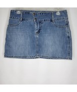 American Eagle Outfitters Denim Mini Skirt Interesting 2 snap waist Size 4 - £14.35 GBP