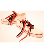 JUICY COUTURE Asymetrical DOUBLE Lace CANVAS Shoes 9.5 9 1/2 FREE SHIPPING - $189.91 CAD