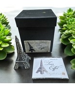 Objet D’Art #59 Tour Eiffel Tower Pewter Blinged Hinged Trinket Box - $33.83 CAD