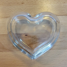 Clear Glass Lidded Heart Shaped 3D Candy Nut Trinket Keepsake Dish Valen... - £13.54 GBP