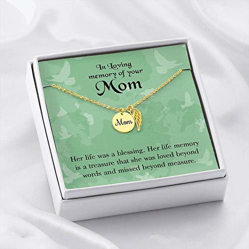 Express Your Love Gifts Mom Remembrance Necklace Mom's Life a Blessing Mother Me