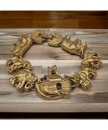 Vintage Tofa Noah&#39;s Ark Animal goldtone slide charm bracelet, 7.5&#39; conta... - $24.53 CAD