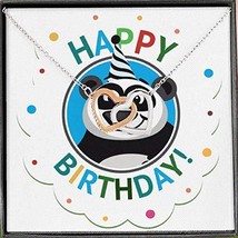 Birthday Panda Birthday Message Card Inseparable Love Pendant 18k Rose Gold Fini - £51.39 GBP