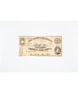 1863 State of Alabama $0.25 Twenty-Five Cents confederate Fractional Cur... - $106.62 CAD