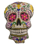 Sugar Skull Throw Pillow Detailed with Colors  with Decorative Gift - £21.88 GBP