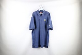 Vintage 90s Nike Mens XL Faded University of Michigan Block M Polo Shirt Blue - £47.44 GBP