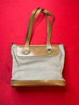 Vintage Dooney &amp; Bourke Brown Canvas And Leather Shoulder Bag - £28.41 GBP